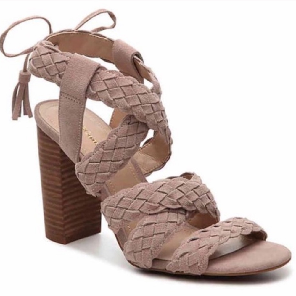 BCBG  plush cow split suede heels